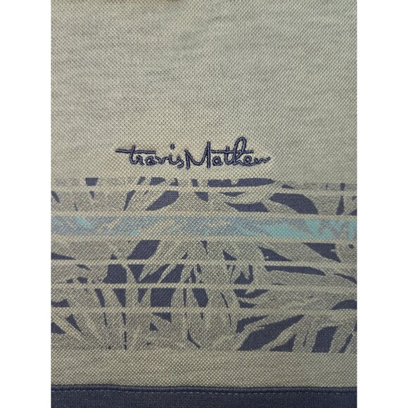 Travis Mathew Mens Polo XL Gray & Blue Pima Cotton Blend - Picture 7 of 9